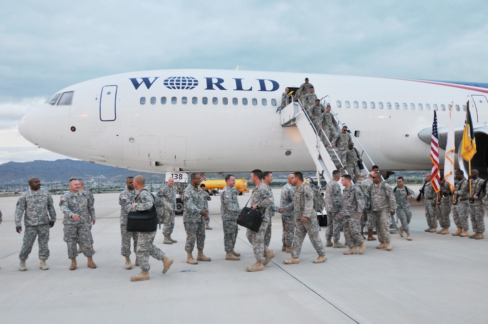 Echo Company 536th Arrive in Fort Bliss after Iraq Deployment