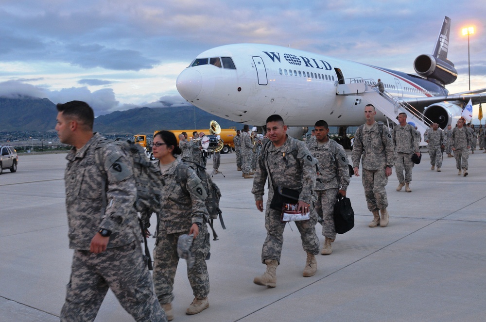 Echo Company 536th Arrive in Fort Bliss after Iraq Deployment