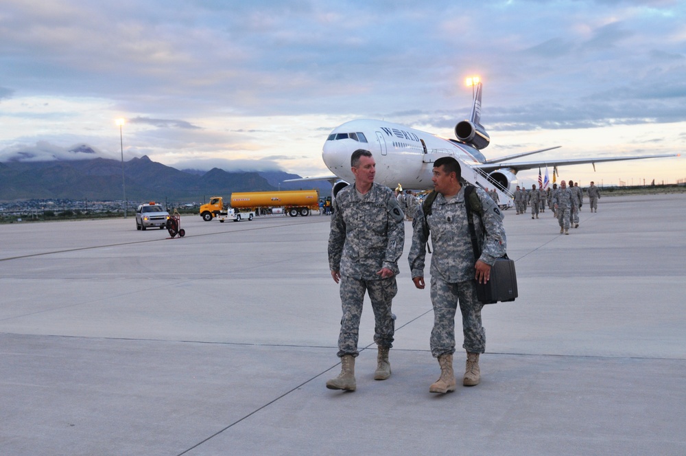 Echo Company 536th Arrive in Fort Bliss after Iraq Deployment