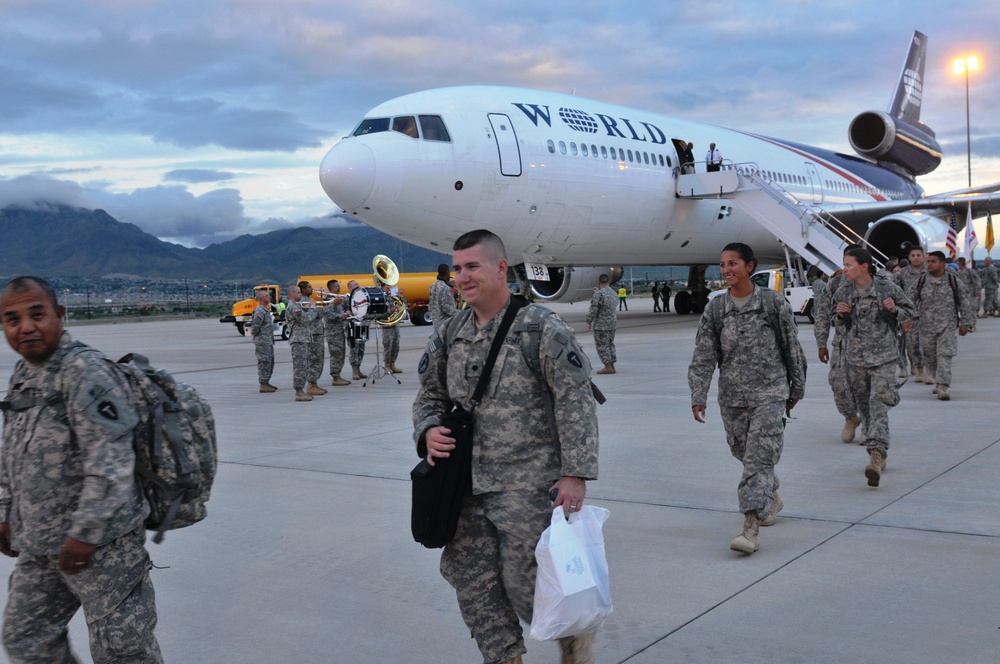 Echo Company 536th Arrive in Fort Bliss after Iraq Deployment