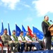 Senator Inouye Addresses F-22 Arrival Ceremony Attendees