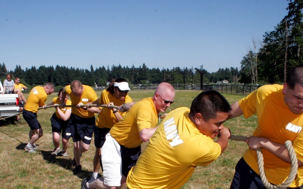Sailors pull truck for exercise
