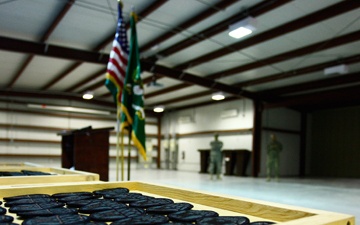 105th Military Police Battalion Holds its Combat Patch Ceremony at Camp Cropper, Iraq