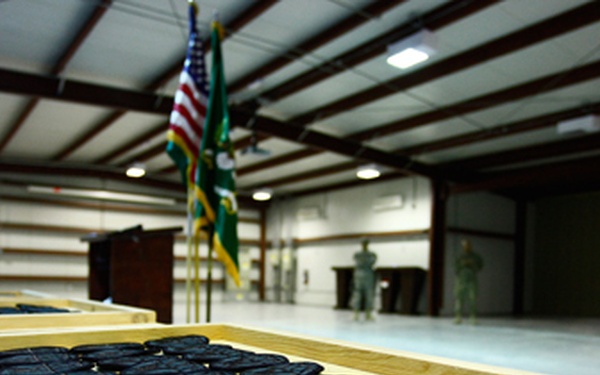 105th Military Police Battalion Holds its Combat Patch Ceremony at Camp Cropper, Iraq