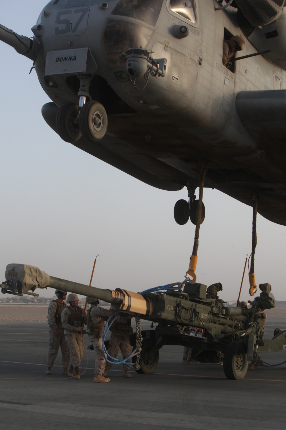 Marines Air-lift Howitzers, Humvee to Kajaki Dam
