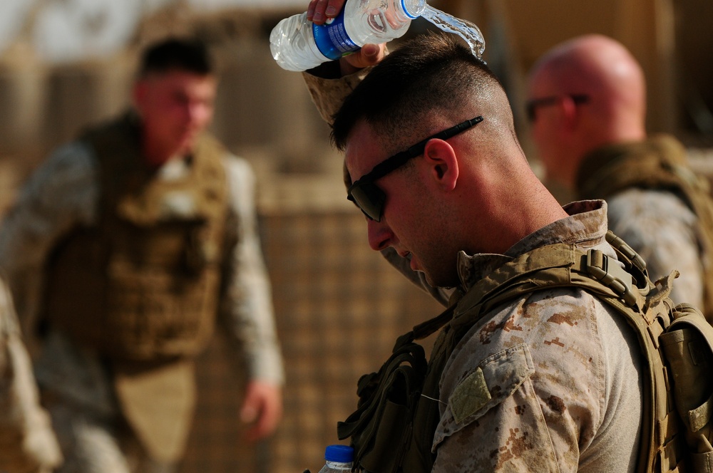 Marines From 215th Corps Partner Team Conduct Landing Zone Drill for Marine Corps Martial Arts Belt Advancement