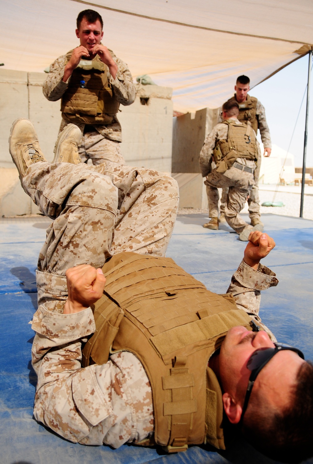 Marines From 215th Corps Partner Team Conduct Landing Zone Drill for Marine Corps Martial Arts Belt Advancement