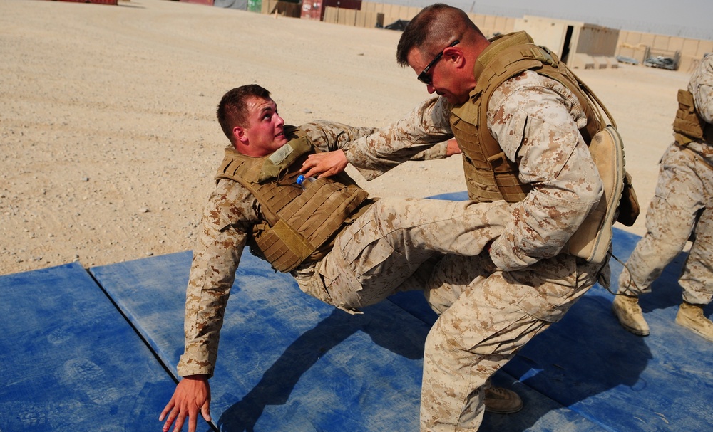 Marines From 215th Corps Partner Team Conduct Landing Zone Drill for Marine Corps Martial Arts Belt Advancement