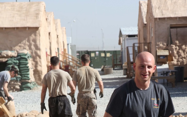 Soldiers fill sandbags for exercise