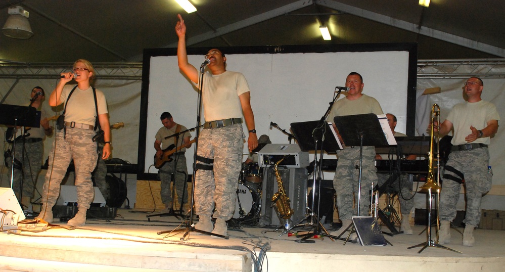 AFCENT Band High Altitude Performs in Kandahar