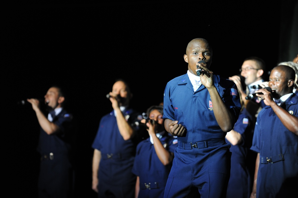 Tops in Blue performs at Transit Center at Manas