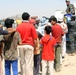 Artillerymen, policemen find thankful crowd during aid mission