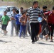 Artillerymen, policemen find thankful crowd during aid mission