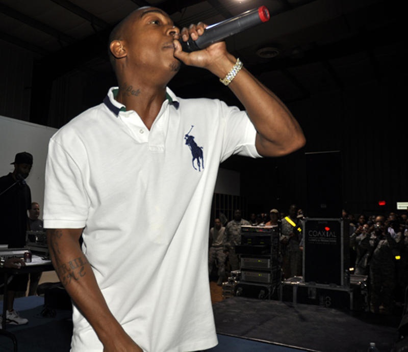 Hip Hop artist Ja Rule performs at Camp Liberty Field House