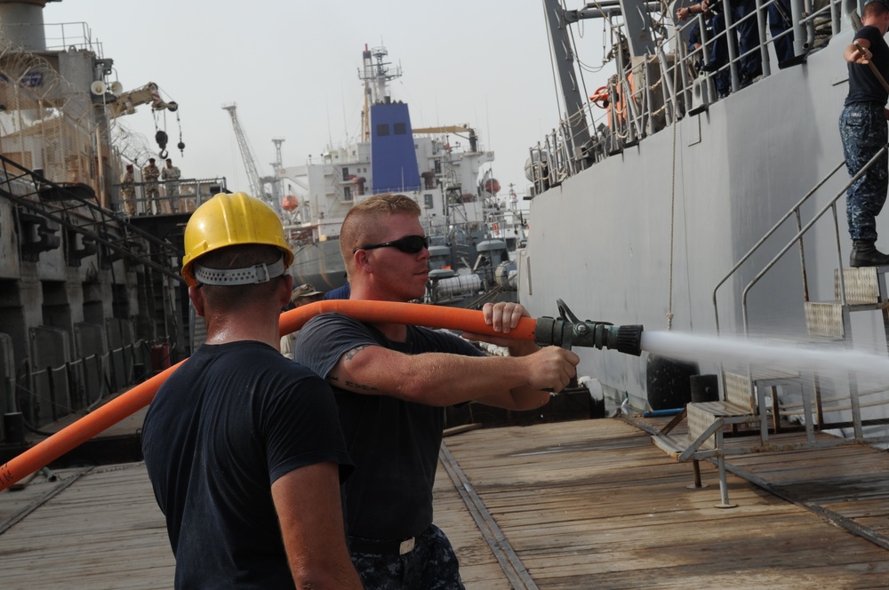 USS Ardent ashore in Iraq