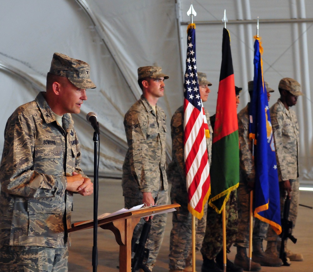 U.S. Air Force 838th Air Epeditionary Wing change of command in Shindand, Afghanistan