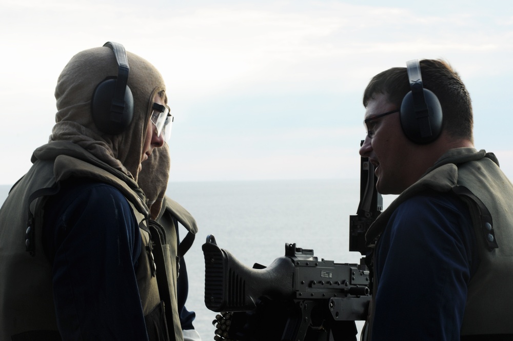 USS Wasp Sailors train with weapons