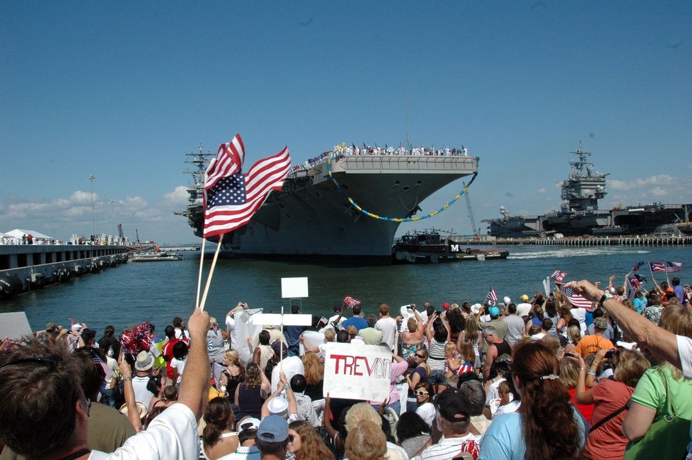 Eisenhower returns home