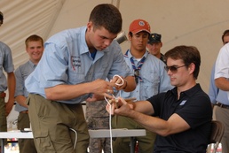 Guard's NASCAR drivers meet Scouts at jamboree