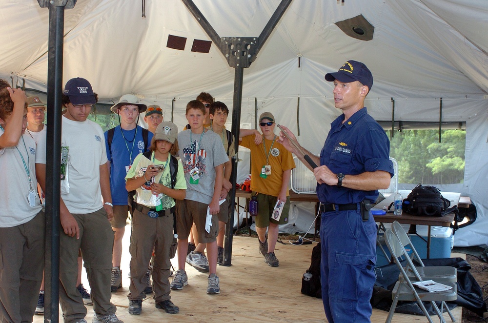 Dedicated Coasties help at National Scout Jamboree