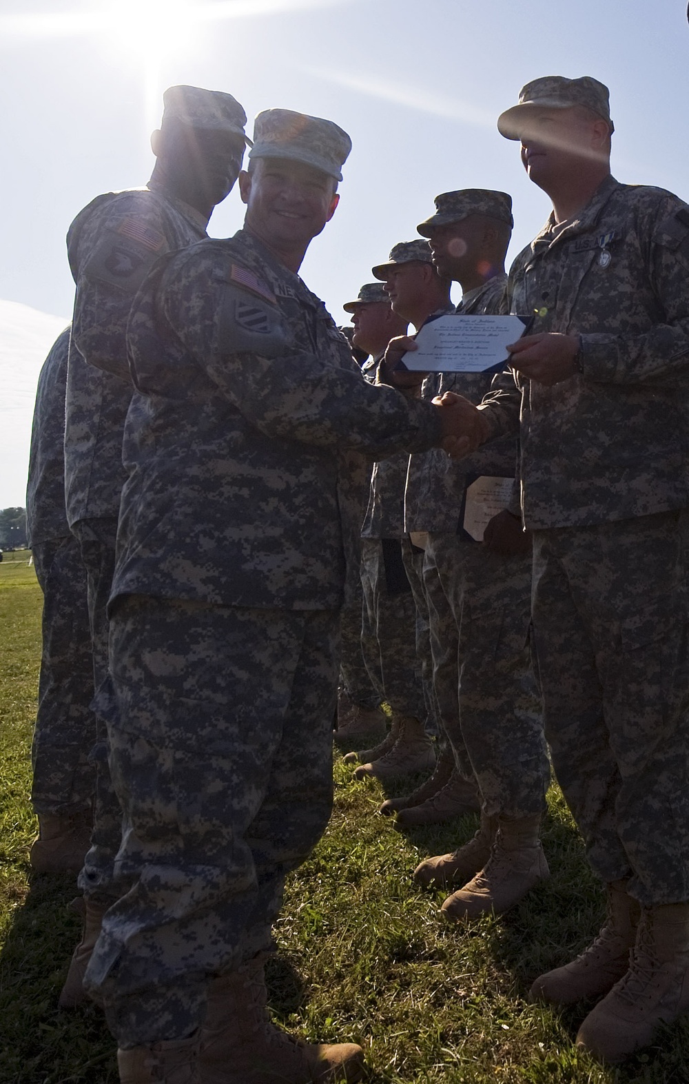 Soldiers provide first aid and assistance to civilians off duty
Camp Atterbury troops recognized by leadership, Police, Fire chief