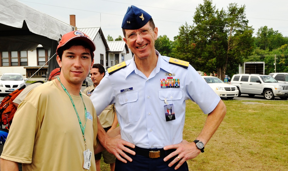 Rear Adm Burhoe Visits National Scout Jamboree