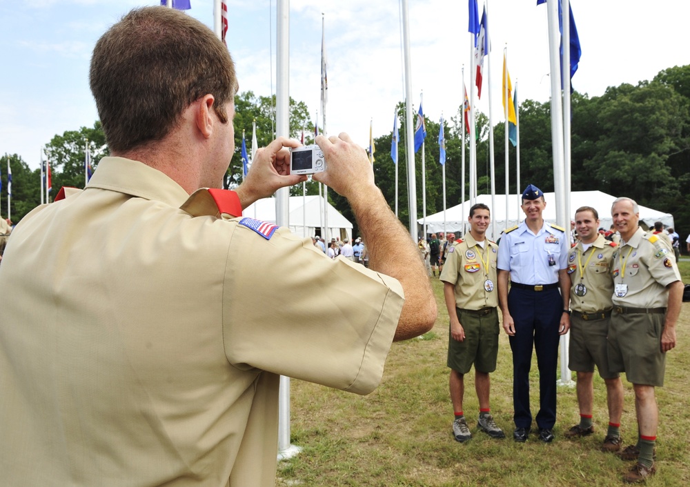 Rear Adm Burhoe Visits National Scout Jamboree