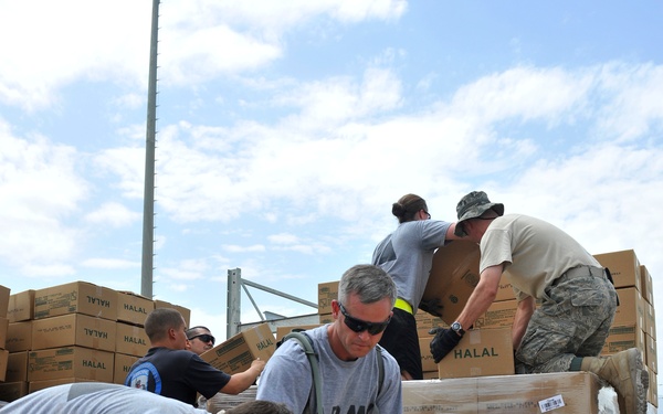 The 455th AEW delivers first international relief in response to Pakistan flooding