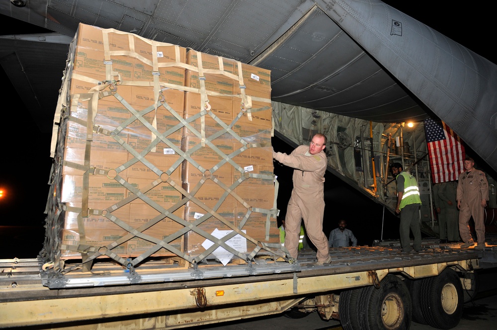 The 455th AEW delivers first international relief in response to Pakistan flooding