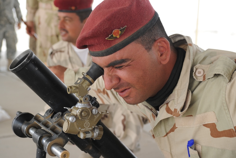 Iraqi army mortar targeting training