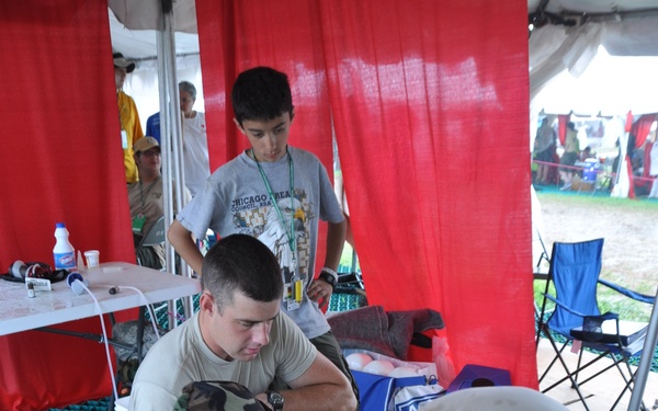 U.S. Air Force Academy Cadets teach Boy Scouts