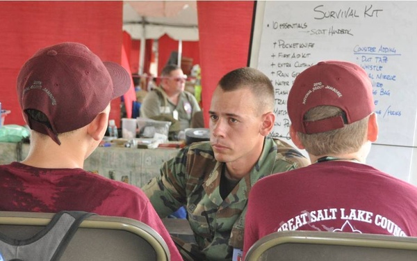 U.S. Air Force Academy Cadets teach Boy Scouts