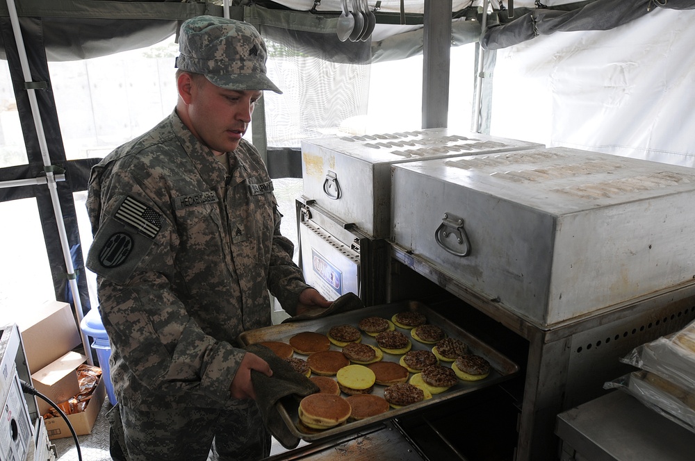 From infantryman to cook; Soldier provides food military style