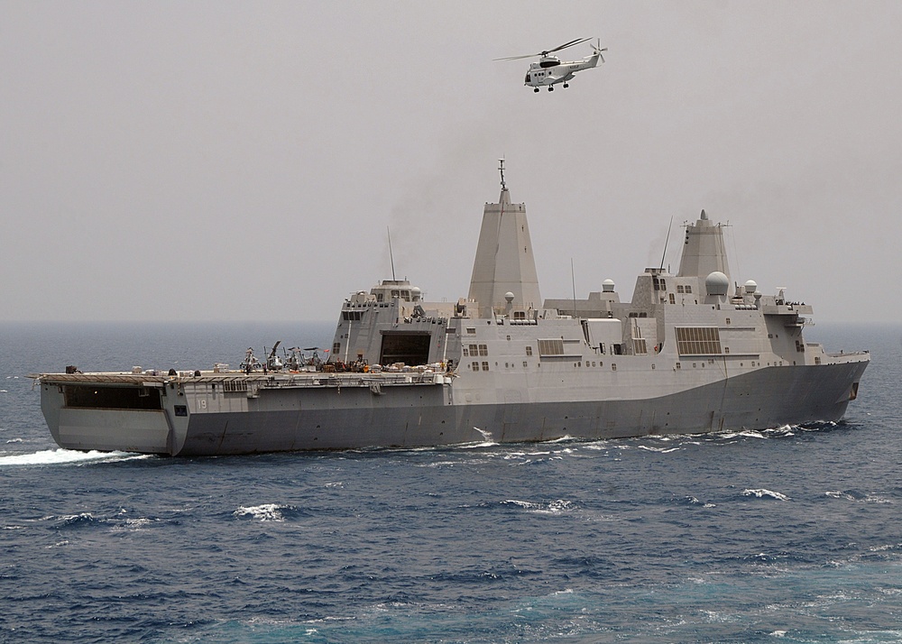 USS Mesa Verde takes on supplies