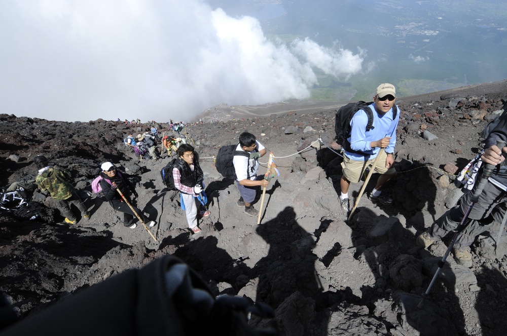 Hiking up Mt. Fuji