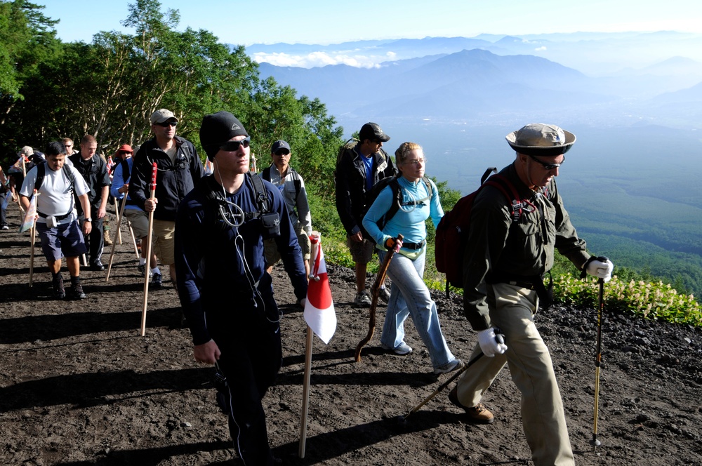 Hiking up Mt. Fuji