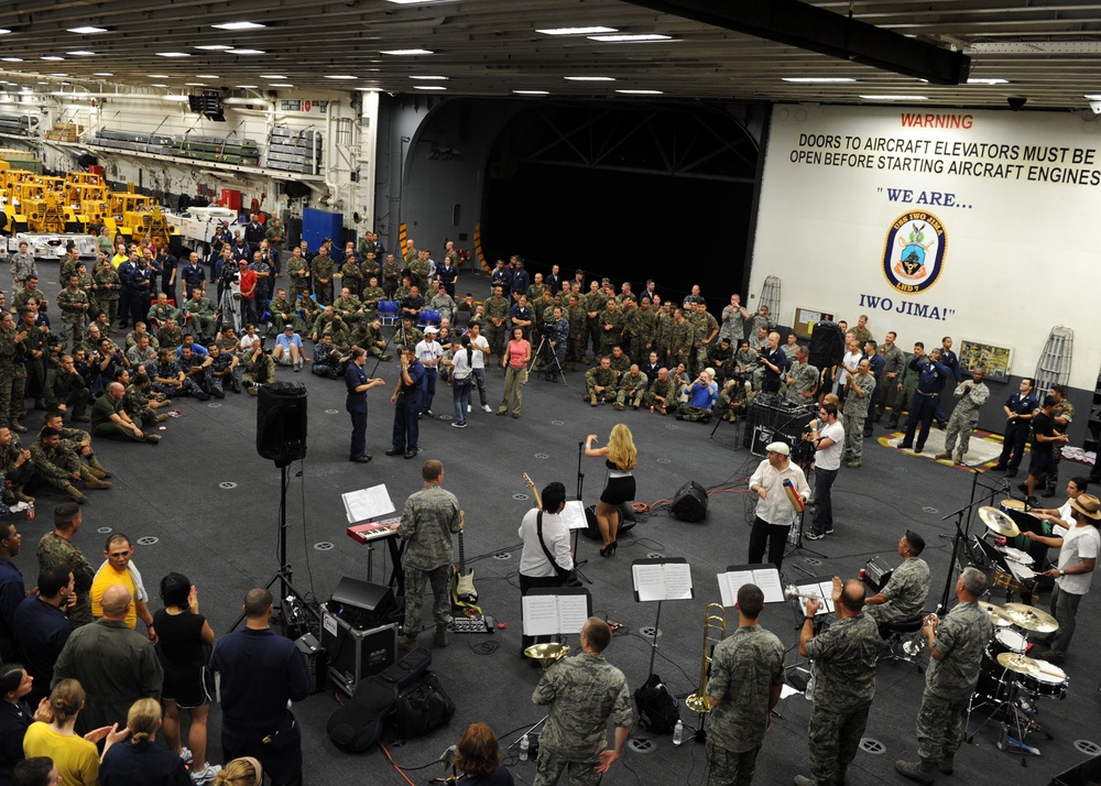 USAF band plays for Marines in Colombia