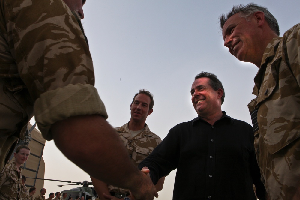 Defence Secretary Liam Fox visits Camp Bastion