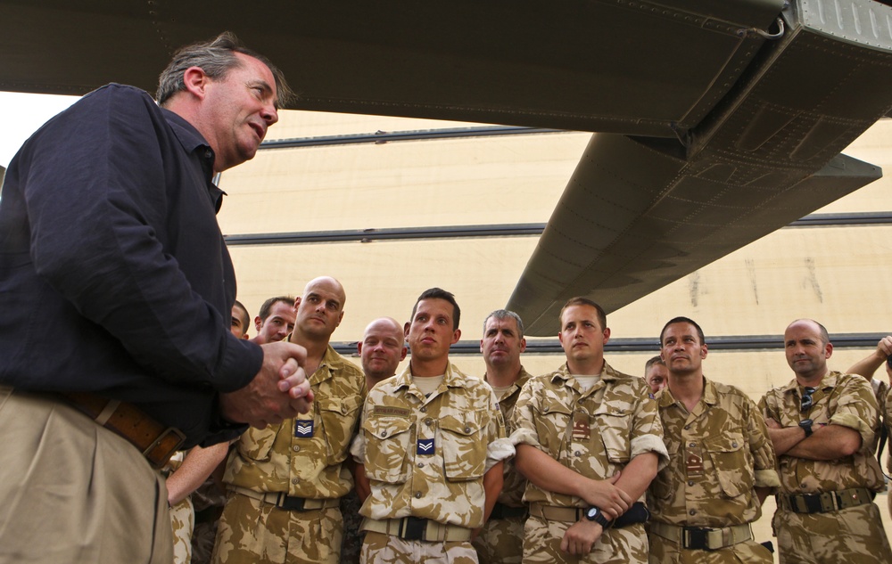 Defence Secretary Liam Fox visits Camp Bastion
