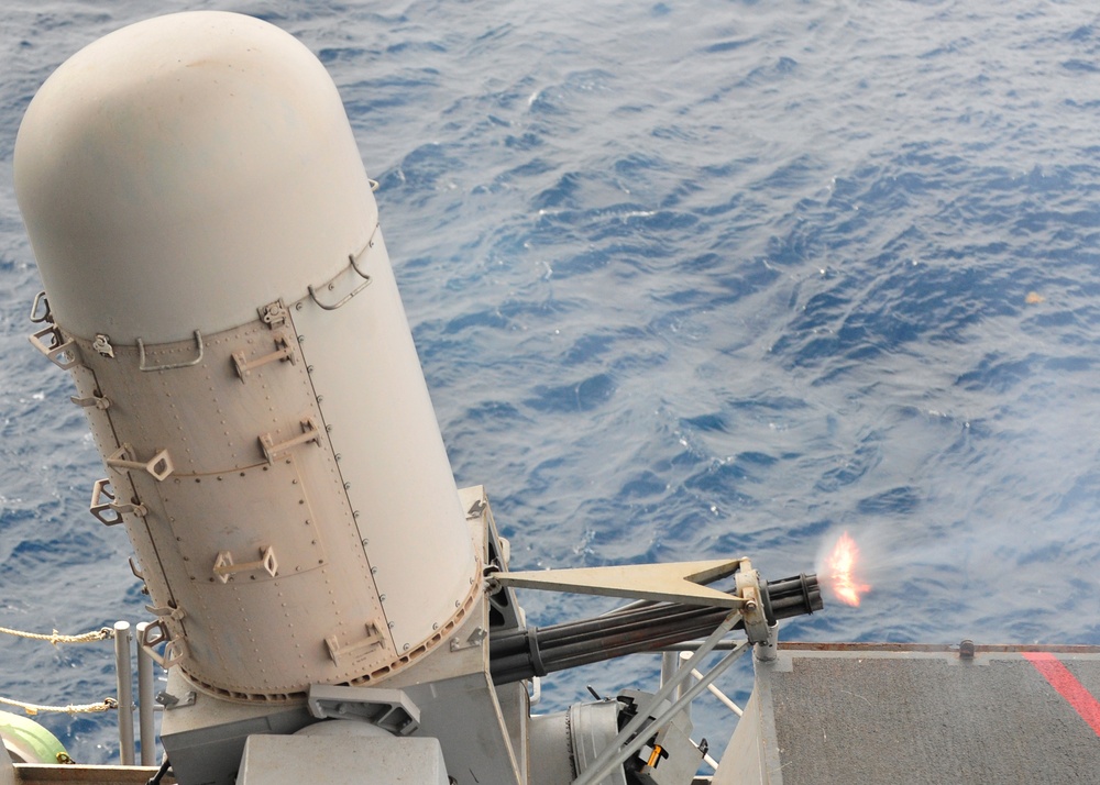 USS Enterprise conducts gun drill