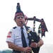 Kevin Konetzka of the Southern Indiana Bag Pipers and Drums plays his bagpipes at the 18th Annual Veteran's Memorial at Camp Atterbury Joint Maneuver Training Center in central Ind., Aug. 14. The ceremony was held in memory of all those who served and hav