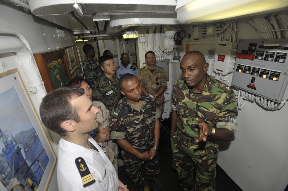 Coalition Officers Visit French Frigate