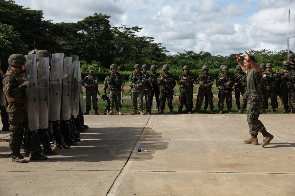 Marines enhance foreign partnerships with Colombia during non-lethal weapons tactics