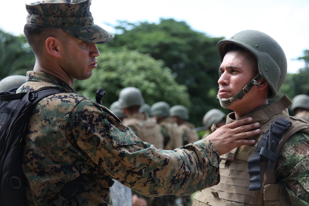 Marines enhance foreign partnerships with Colombia during non-lethal weapons tactics