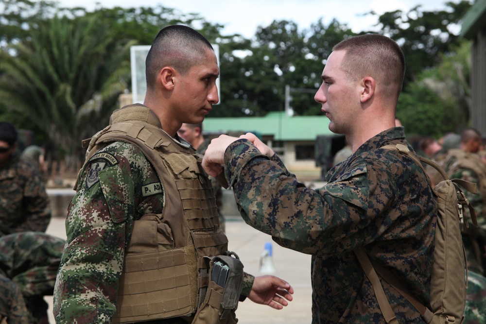 Marines enhance foreign partnerships with Colombia during non-lethal weapons tactics