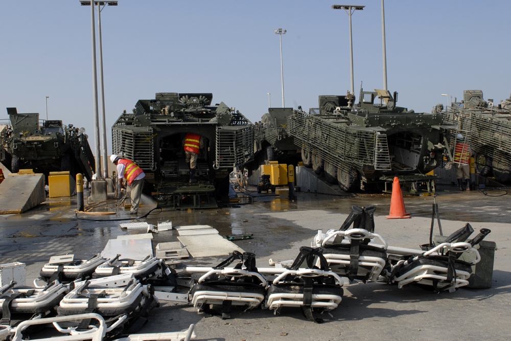 Stryker Soldiers take over wash racks, prepare for redeployment