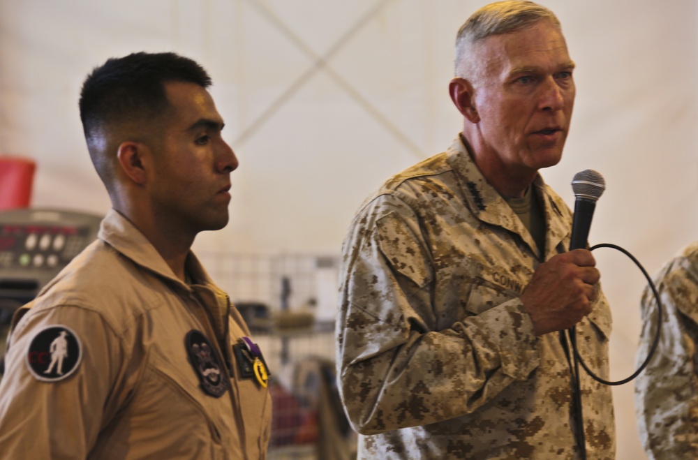 Marine Receives Purple Heart in Afghanistan, Presented by CMC