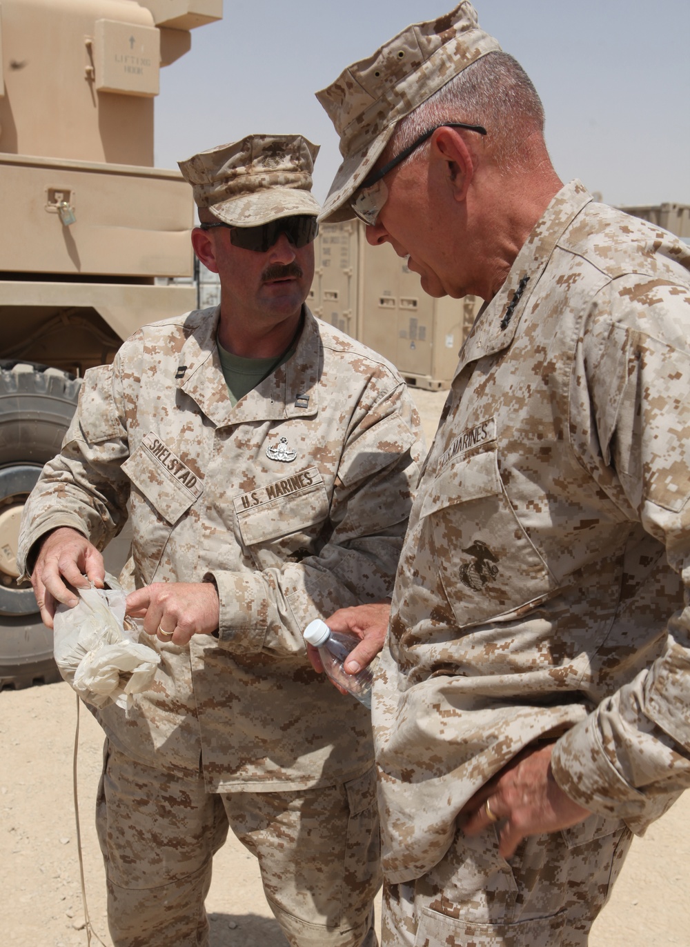 Commandant, Sergeant Major of the Marine Corps Visit 1st MLG Marines in Afghanistan