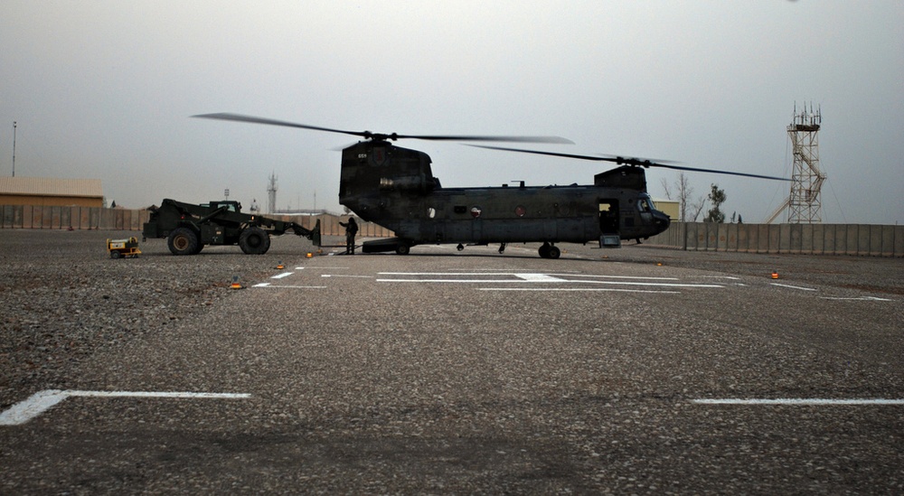 Troops leave, choppers stay