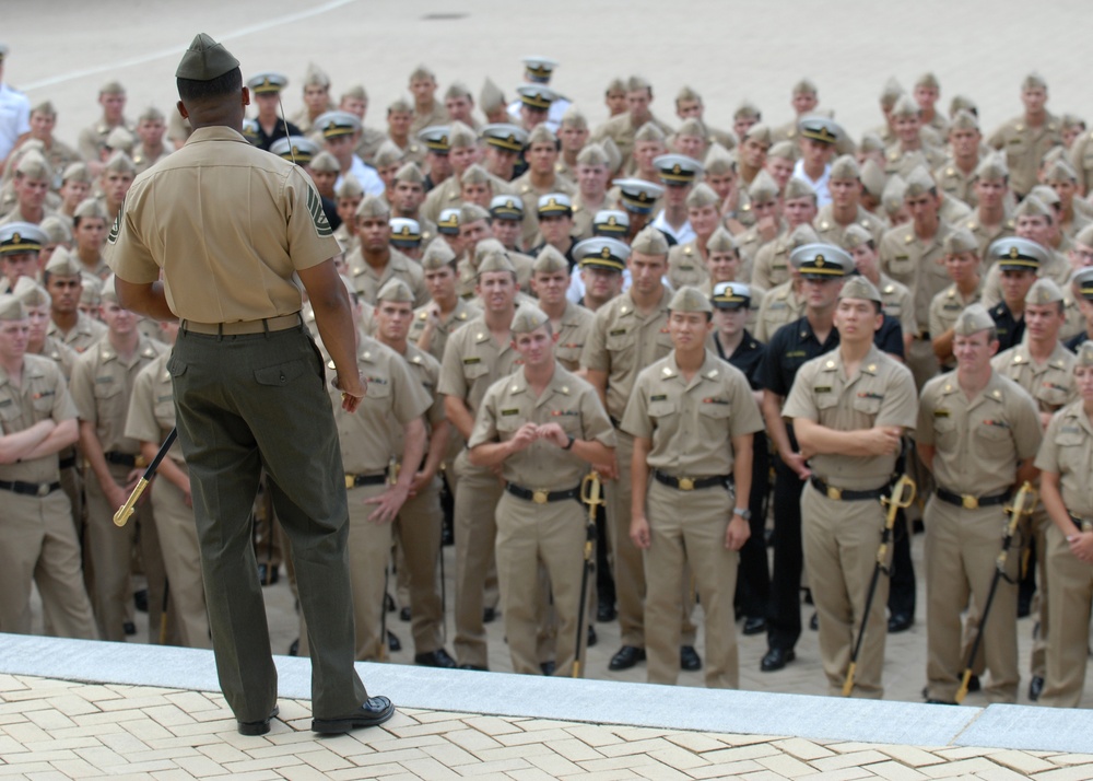 Midshipmen learn sword manual